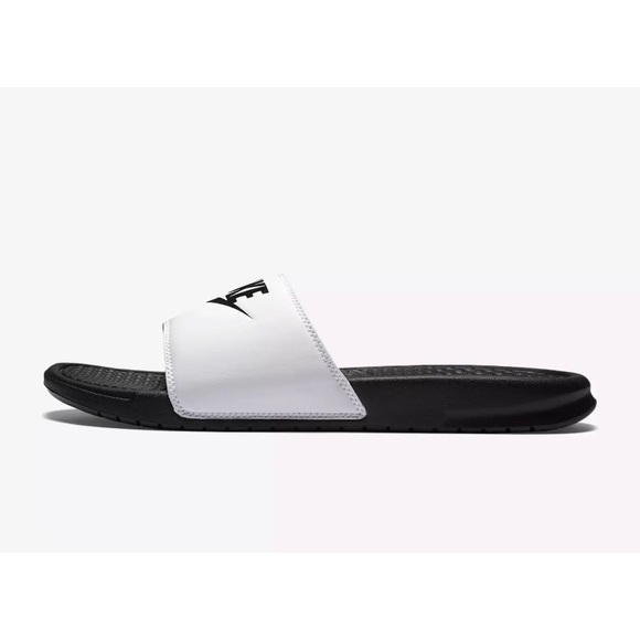 Nike Benassi JDI White and Black Slides Men’s Size 10 Slippers/Sandals with Box - Picture 2 of 5